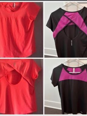 Lot of 2 Under Armour Women's Cutout Back Activewear Top Size Medium